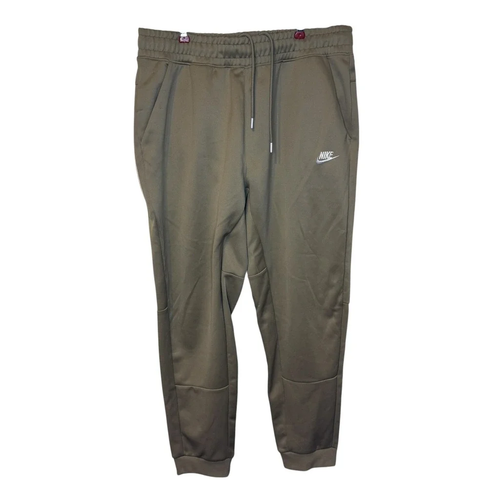 Nike Men's Jogger Pants Swoosh Fleece Drawstring Pockets Sportswear Pale Gold XL